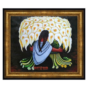 Diego Rivera Flower Seller 26''x30'' Hand-painted Oil Replica Dining Room Wall Art, Living Room & Kitchen Wall Decor