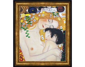 Gustav Klimt Mother with Child 26&#39;&#39;x30&#39;&#39;, Hand-painted Oil Painting Replica Dinning Room Wall Art Bed Room Wall Decor Kitchen Wall Art