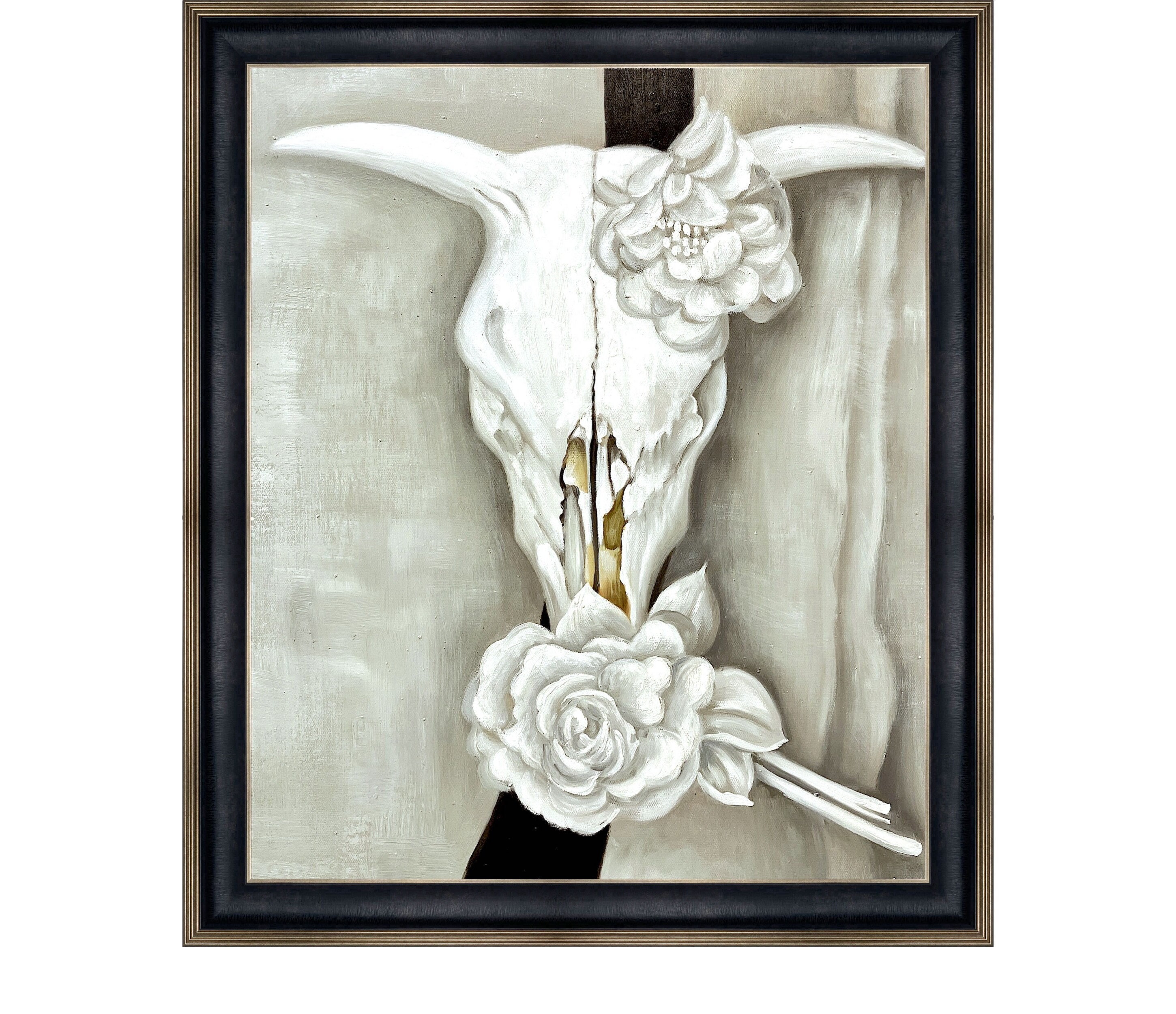 Cow's skull 2024 with calico roses
