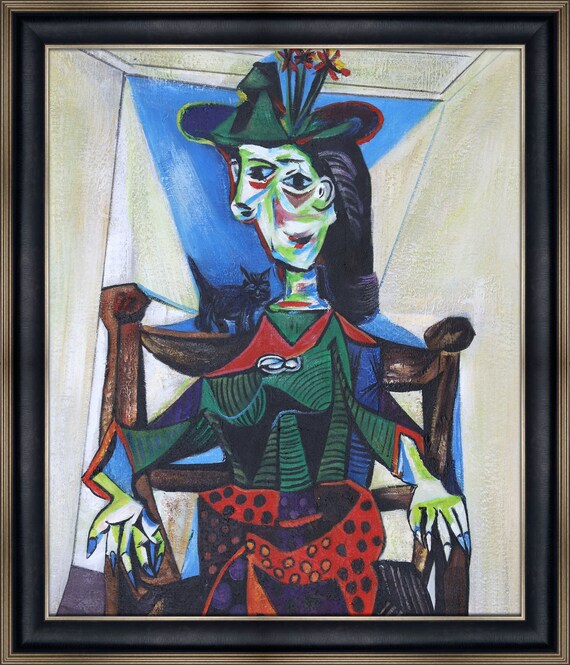 Pablo Picasso Dora Maar Au Chat 26x30 Hand Painted Etsy