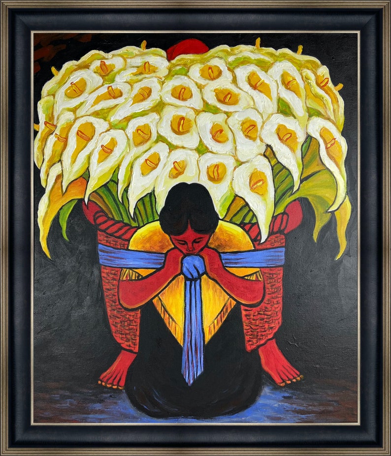 Flower Vendor by Diego Rivera 26''x30'' Etsy