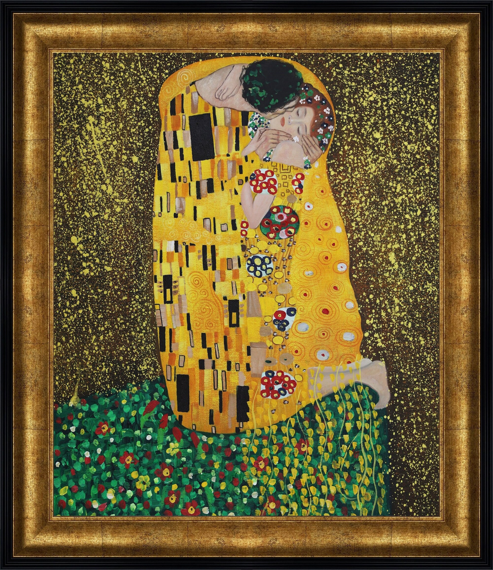 Hand-painted Gustav Klimt 'the Kiss' Oil Painting Replica (20''x24