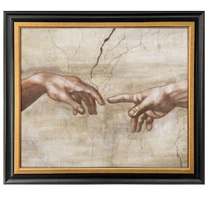 Creation of Adam by Michelangelo 26&quot;x30&quot; Hand-painted Oil Replica Dinning Room Wall Decor Bedroom Wall Art Living Room & Kitchen Wall Art