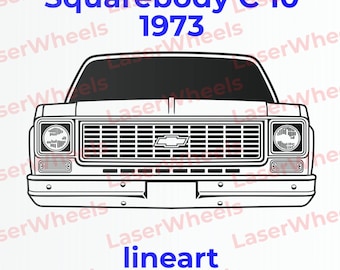 Chevy 1973 Squarebody frontend - SVG vector line art for engraving t-shirts DIY