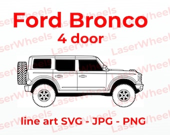 Ford 2021 Bronco four door - detailed vector art for engraving t-shirts DIY