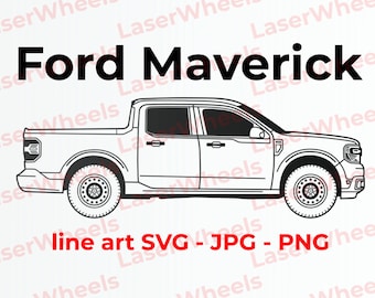 Ford 2022 Maverick - detailed vector art for engraving t-shirts DIY