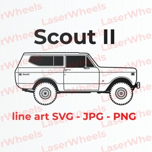 International Scout II - line art for engraving t-shirts DIY