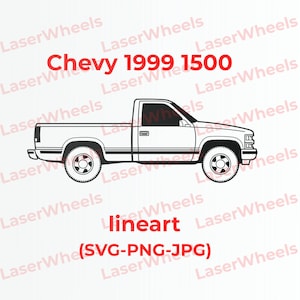 Chevy 1999 1500/Silverado - SVG vector line art for engraving t-shirts DIY