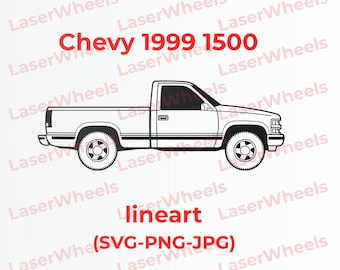 Chevy 1999 1500/Silverado - SVG vector line art for engraving t-shirts DIY