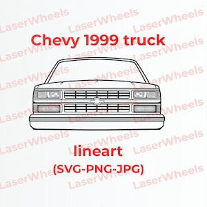 Chevy 1999 truck frontend - SVG vector line art for engraving t-shirts DIY