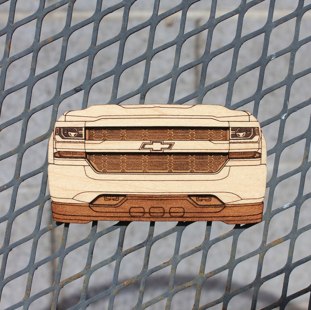 Chevy 2016 Silverado Frontend - Laser Engraved Wooden Fridge Magnet - Etsy
