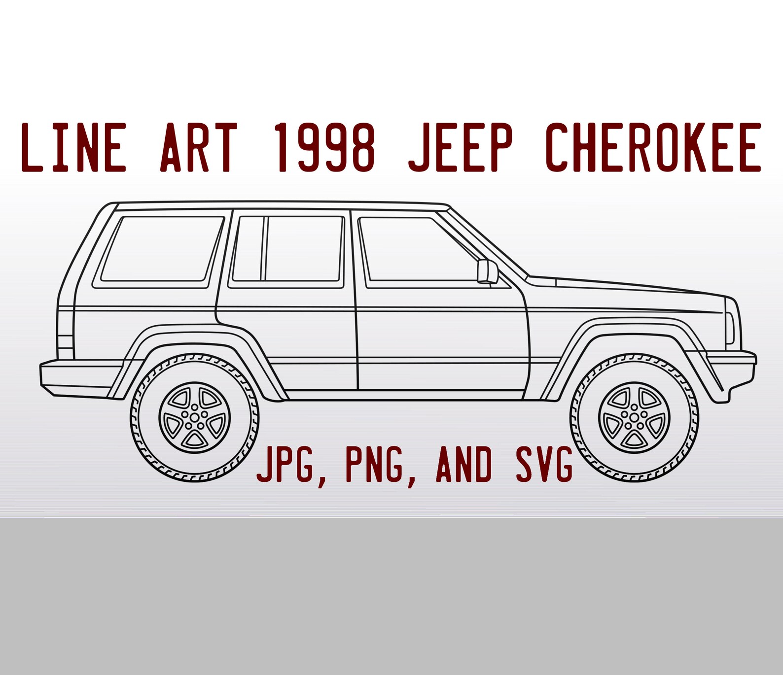 1998 Jeep Cherokee vector art for engraving t-shirts DIY | Etsy