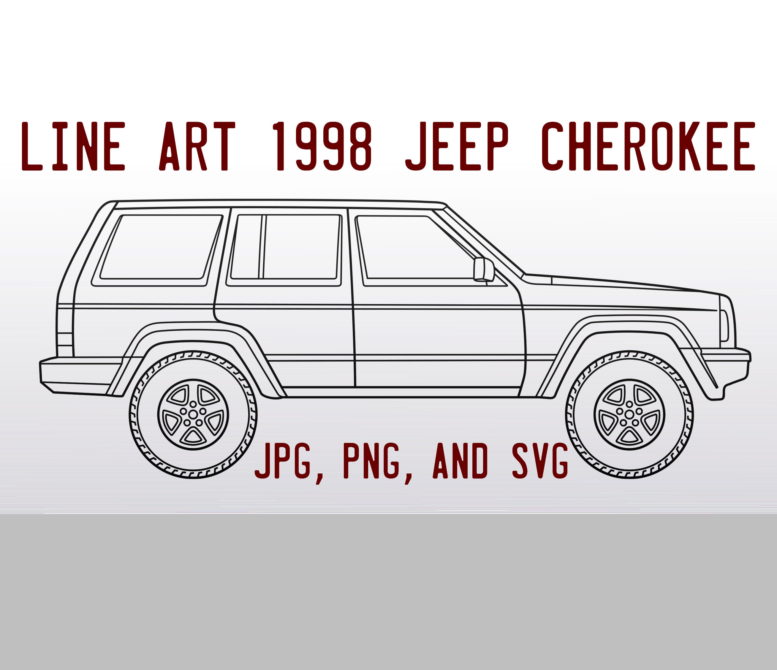 1998 Jeep Cherokee vector art for engraving t-shirts DIY | Etsy