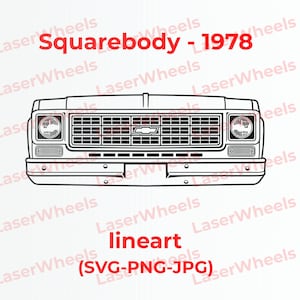 Chevy 1978 Squarebody frontend - SVG vector line art for engraving t-shirts DIY