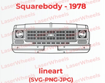 Chevy 1978 Squarebody frontend - SVG vector line art for engraving t-shirts DIY