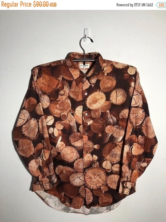 New Year Sale Paul Smith Art Shirt Wood All Over P