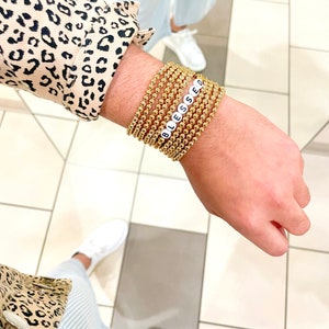 Custom gold bracelets, gold bead bracelets, adjustable bracelets, mom gift, couples bracelets, gold plating bracelets.