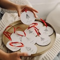 Personalized Christmas Ornaments: Minimalist Tree Baubles, Winter Wedding Guest Favors