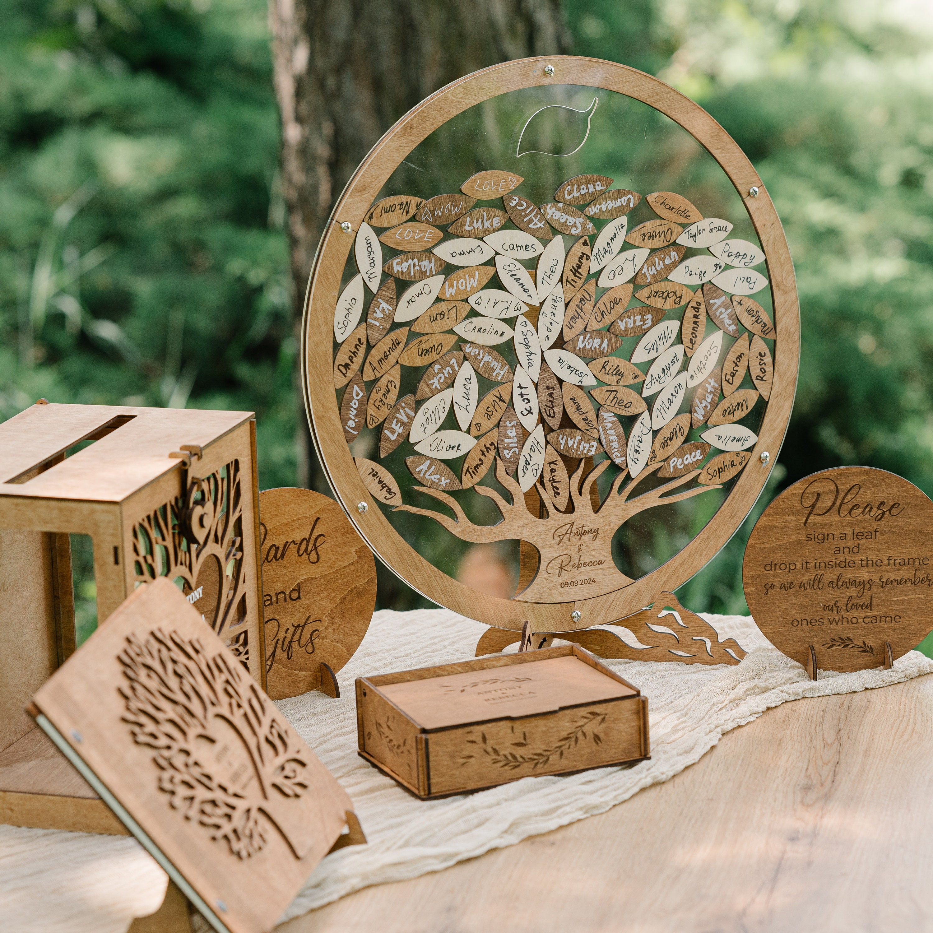 Personalised Wooden Guest Book Rustic Guest Book Wedding Guest Book