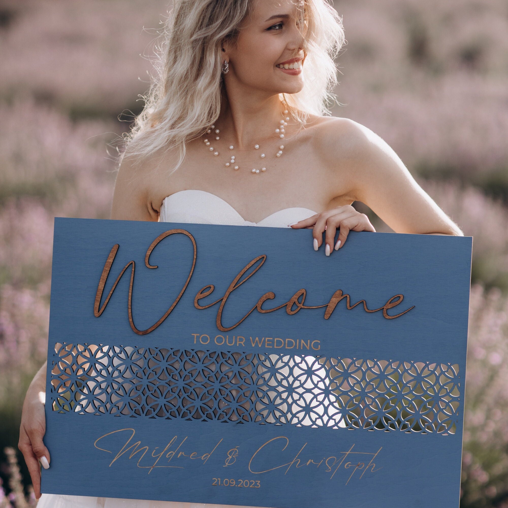 Personalized Wedding Welcome Sign: Boho Indian Decor, Custom Names