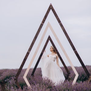 Wedding Arch Frame, Wedding Arbor Decor, Ruby-shaped Arch for Wedding Ceremony, Wedding Arch Backdrop, Set of Wooden Arches