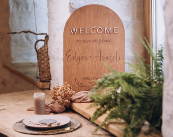 Welcome Wedding Sign Wood, Engagement Welcome Sign, Bridal Shower Welcome Board, Welcome Sign Greenery, Reception Sign with Stand