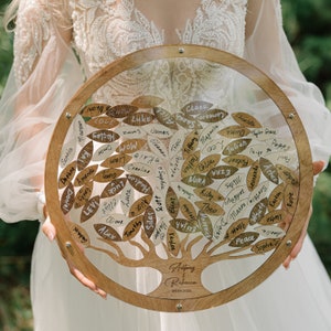 Alternativa personalizzata al libro degli ospiti per matrimonio, cartello personalizzato per albero genealogico, regalo per anniversario di matrimonio, cartello acrilico per addio al nubilato di benvenuto