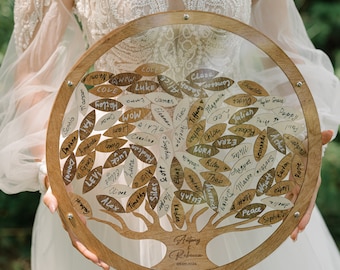Personalized Wedding Guest Book Alternative, Custom Family Tree Sign, Wedding Anniversary Gift, Welcome Bridal Shower Acrylic Sign