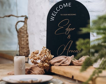 Arched Welcome Wedding Sign, Wedding Reception Signage, Welcome to our Wedding Board, Bridal Shower Welcome Sign, Bogo Wedding Decor