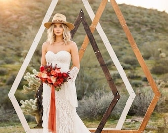Ruby Wedding Arch Frame: Alder Wood Arbor Decor