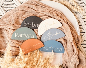 Wooden Wedding Place Cards: Boho Table Name Tags