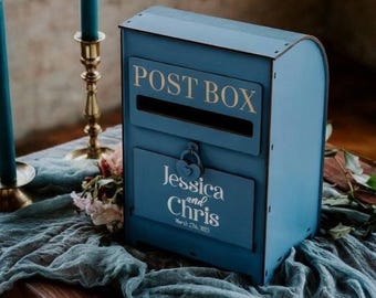 Hochzeitskartenbox: Briefkasten aus Holz mit Einwurfschlitz, Geldkasten für Brautparty-Geschenk