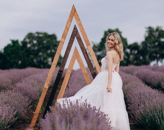 Wedding Arch Triangle, Boho Wedding Arch Decor, Wedding Arch Frame, Mountain Wedding Arch, Wedding Arbor