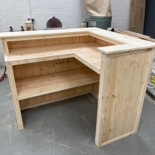 Wooden Home Bar Man Cave Reception Desk Etsy UK