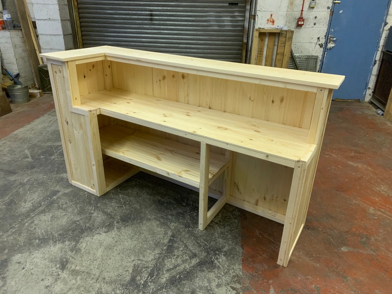 Wooden Home Bar Man Cave Reception Desk 2mt Long Etsy