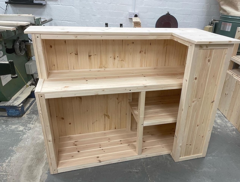 Wooden Home Bar Man Cave Reception Desk Etsy UK