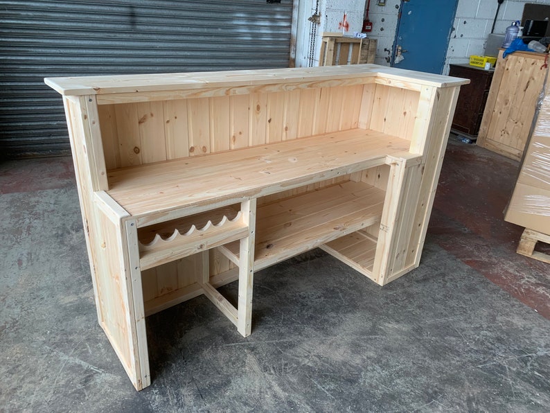 Wooden Home Bar Man Cave Reception Desk 2mt Long Etsy
