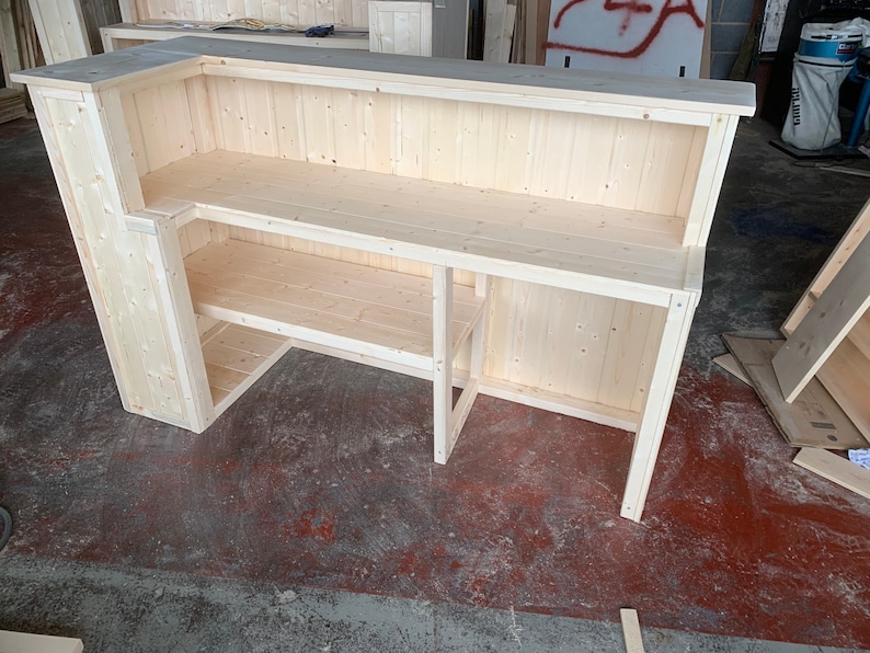 Wooden Home Bar Man Cave Reception Desk Etsy UK