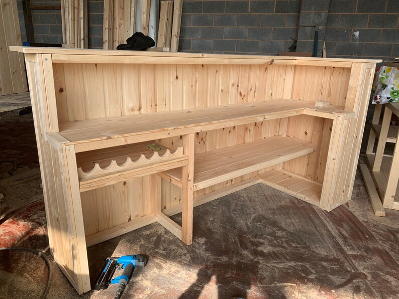 Wooden Home Bar Man Cave Reception Desk Etsy