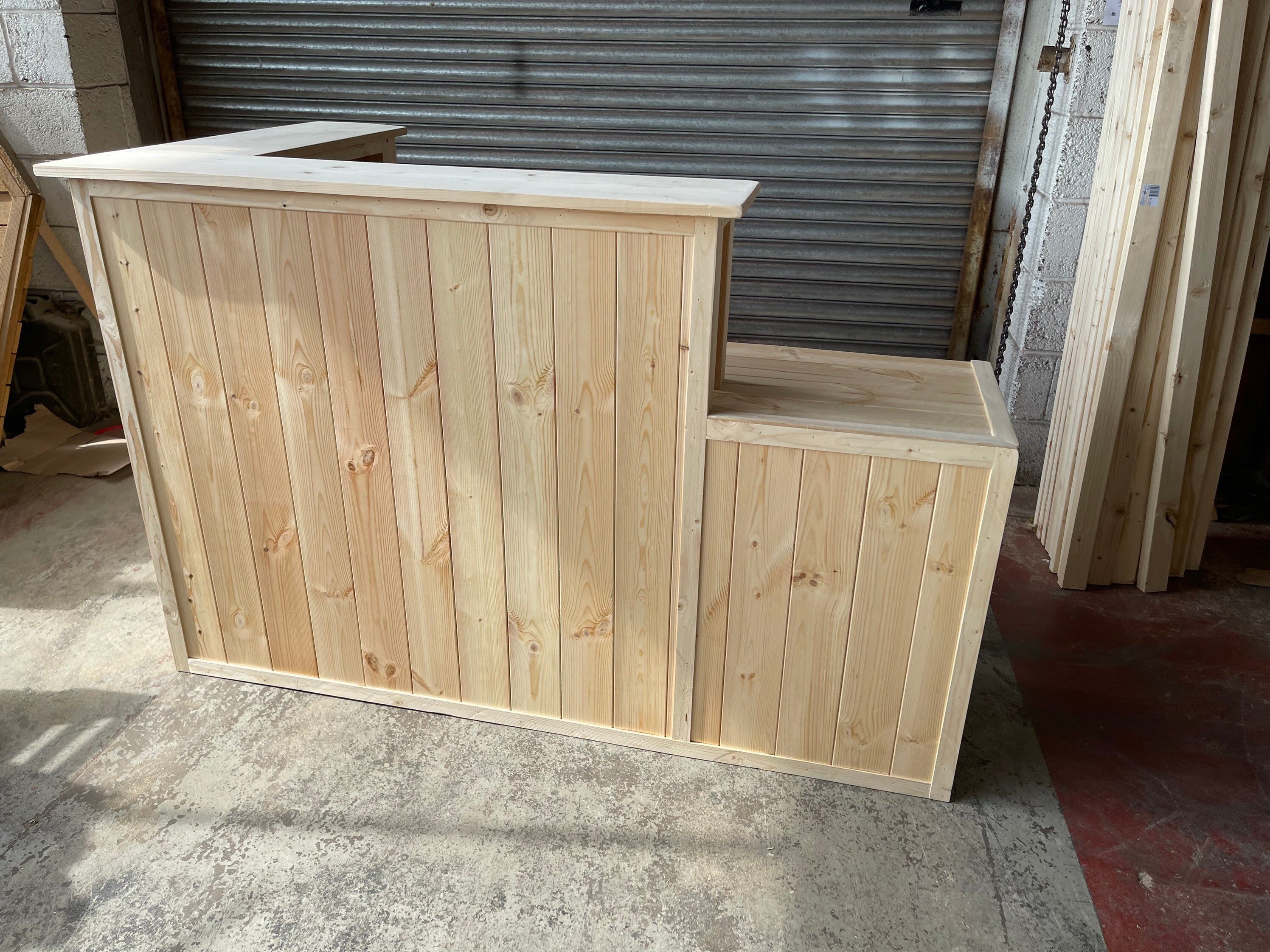 Wooden Home Bar Man Cave Reception Desk Etsy UK