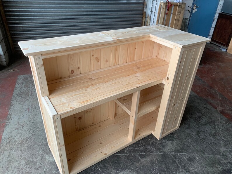 Wooden Home Bar Man Cave Reception Desk Etsy UK