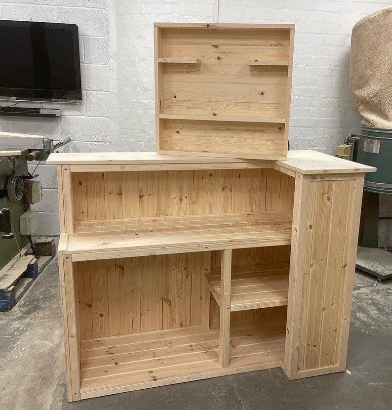 Wooden Home Bar Man Cave Reception Desk Etsy UK