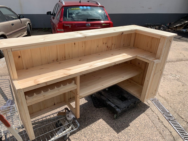 Wooden Home Bar Man Cave Reception Desk Etsy UK