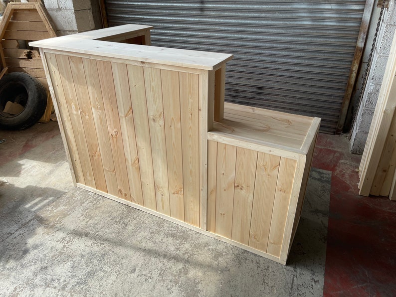 Wooden Home Bar Man Cave Reception Desk Etsy