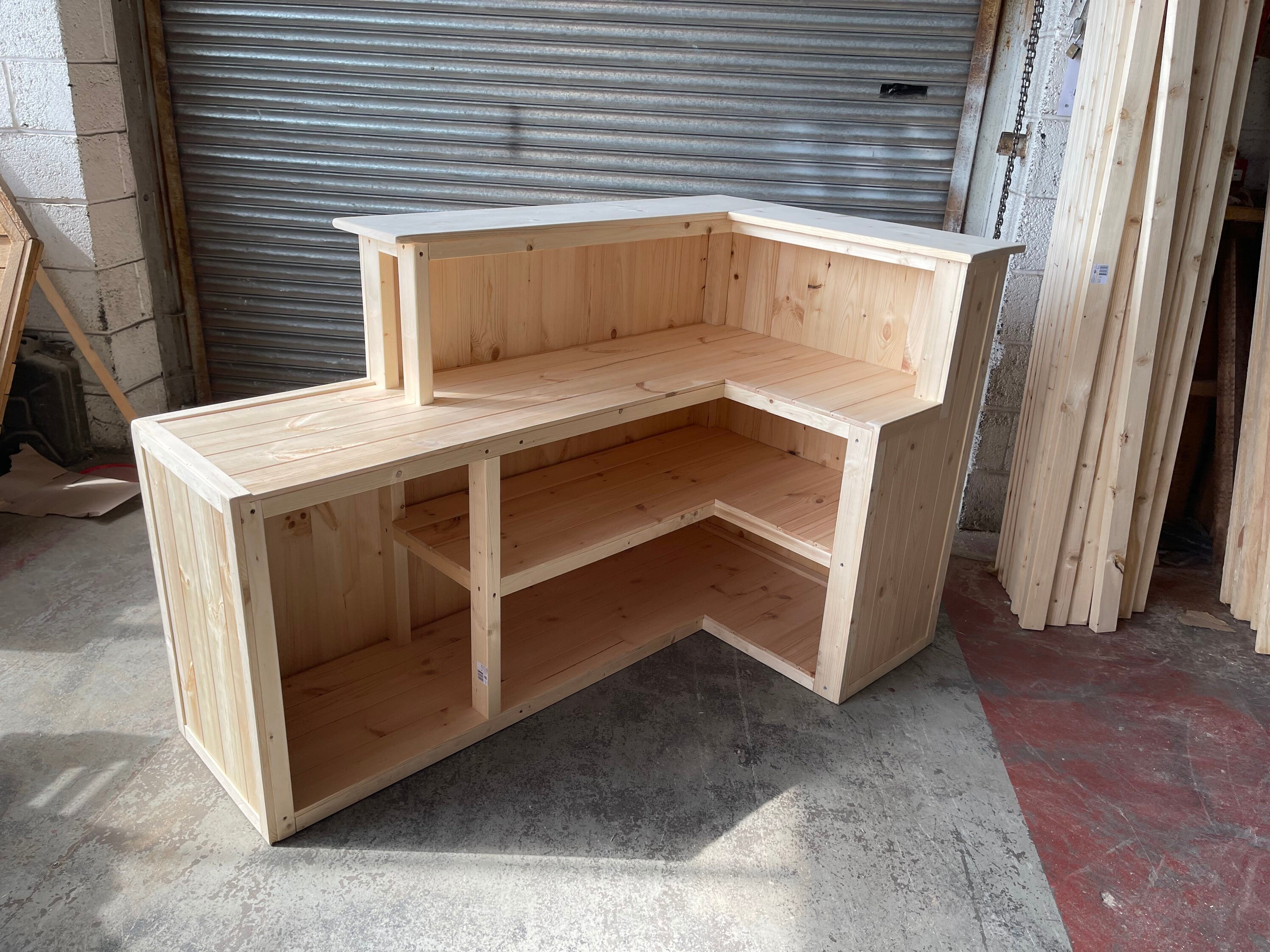 Wooden Home Bar Man Cave Reception Desk Etsy UK