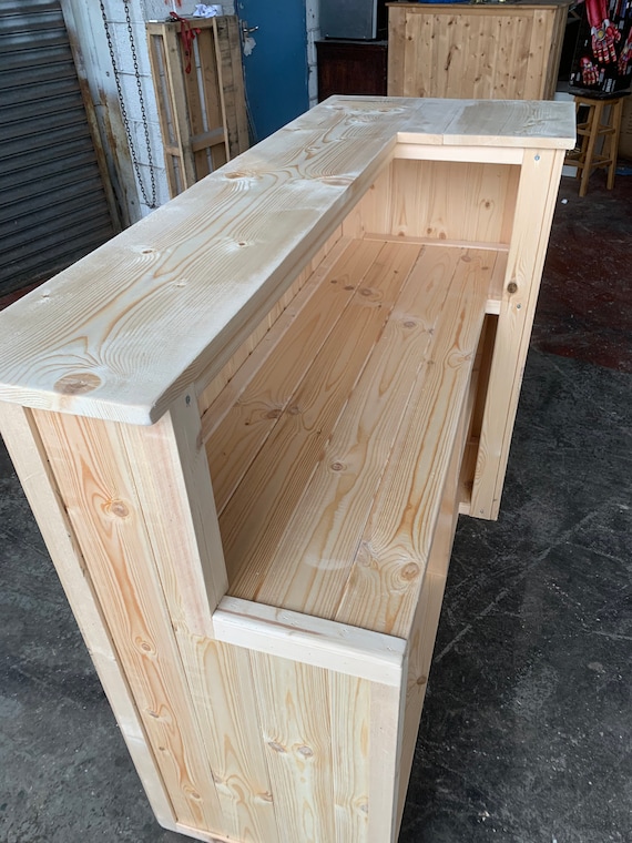 Barra casera de madera cueva del hombre mostrador de recepcion Etsy Espana