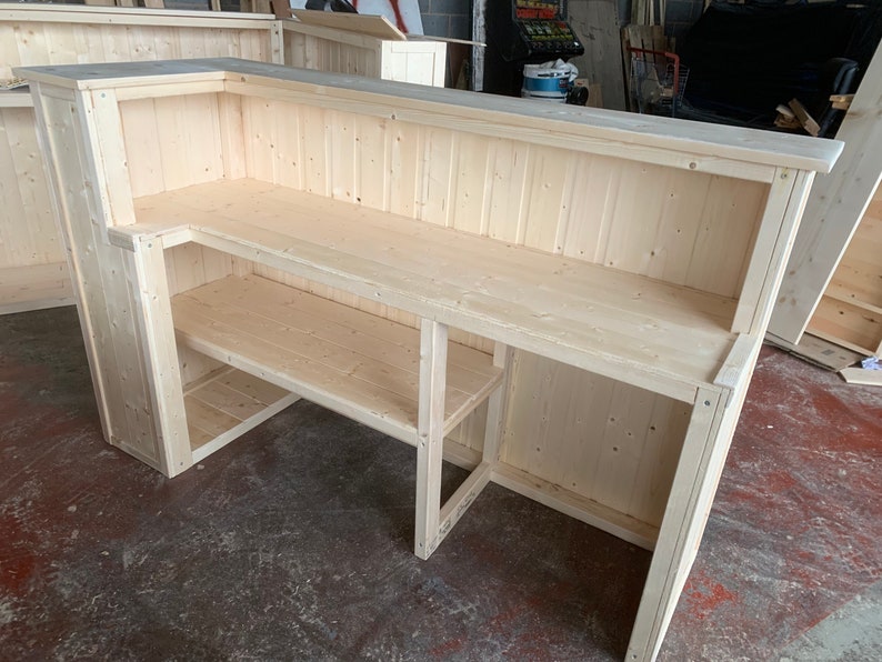 Wooden Home Bar Man Cave Reception Desk Etsy UK