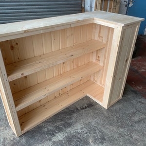 Wooden home bar, man cave, micro pub, reception desk