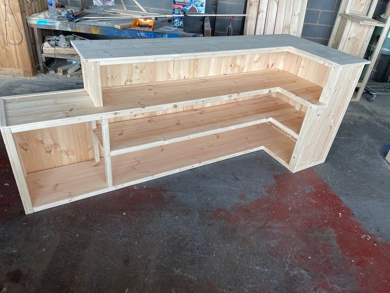 Wooden Home Bar Man Cave Reception Desk Etsy UK