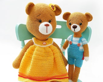 Mother & Son / Crochet Bear / Handmade Bear / handmade dolls / Amigurumi Doll / Crochet toys / crochet doll